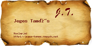Jeges Tamás névjegykártya